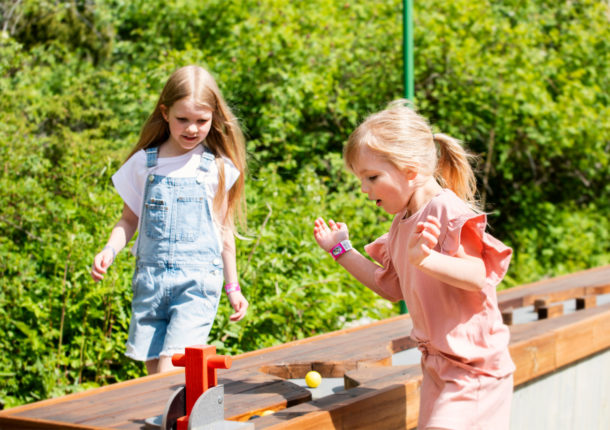 Kids playing in the Marble Track