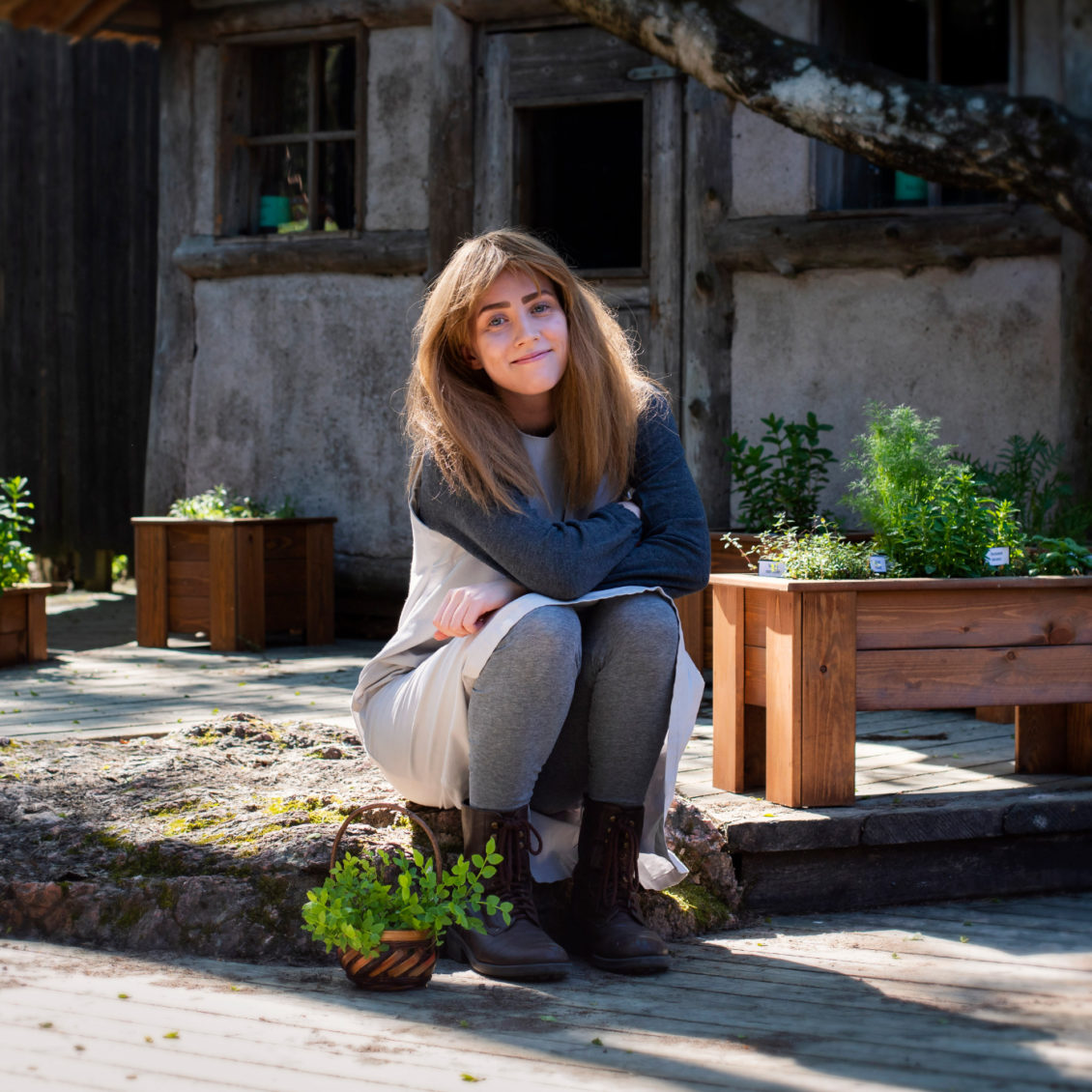 Alice outside of hers garden