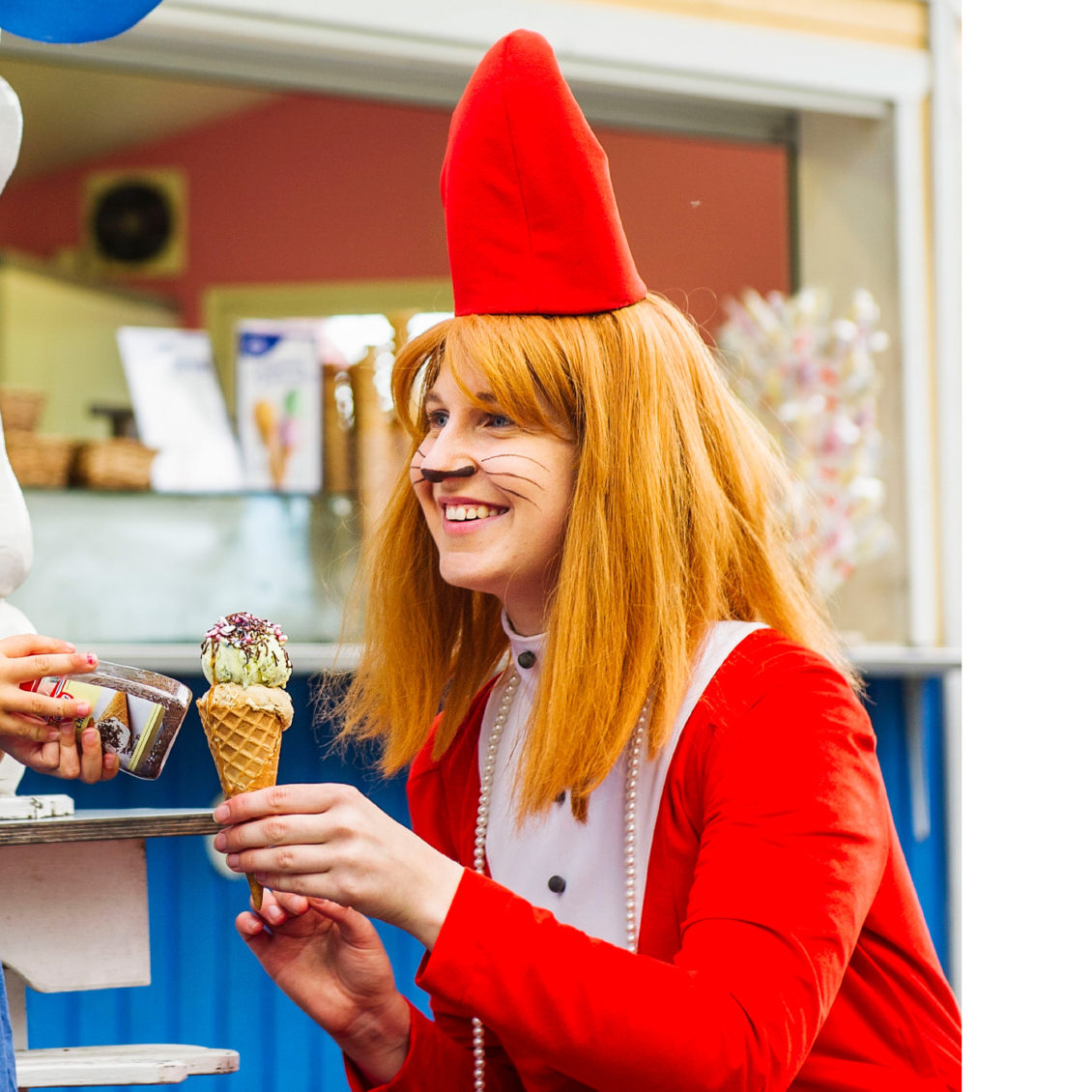 Mrs Fillyjonk serving ice cream