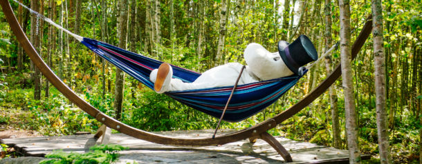 Moominpappa chilling in the hammock